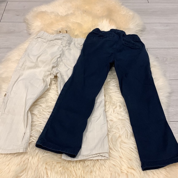 H&M Khaki Roll-Up Pants & Old Navy Dark Blue Pull-On Pants in Size 3-4T - Picture 10 of 10